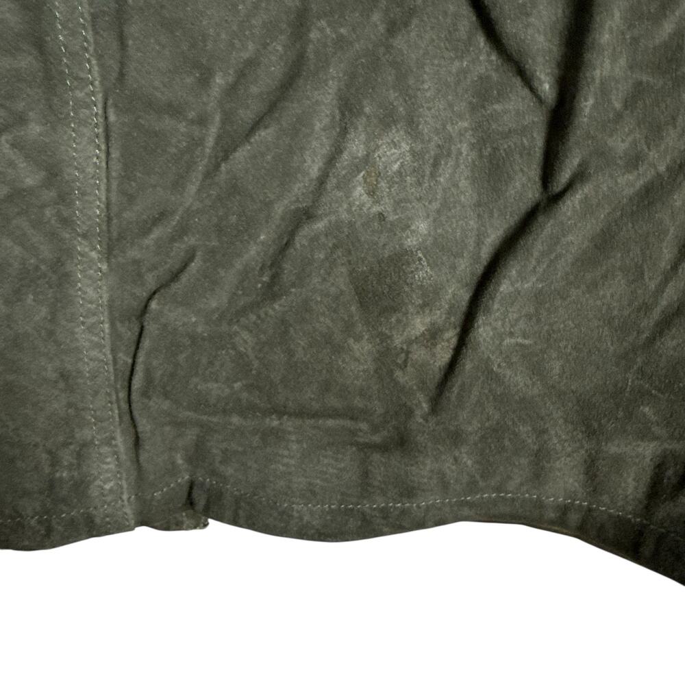 BlankNYC Hunter Green Retro Suede Leather Front Slit Pencil Midi Skirt Size 27 - Picture 15 of 16